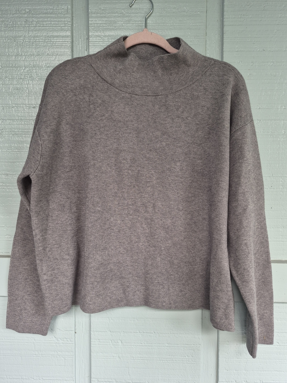 Quince Women's Gray Mock Neck Sweater Medium